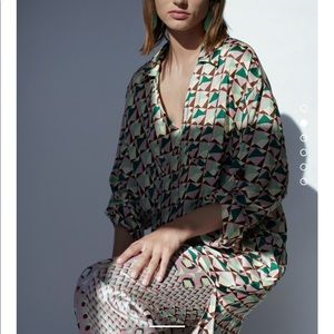 Zara Geometric Print Midi Dress